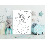 Astronot ve Ay Boyama Tuvali